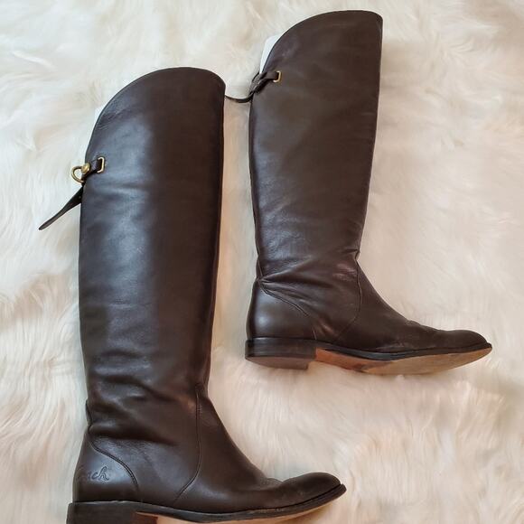 Coach Cheyenne Size 6 Chestnut Leather Riding Boot - Picture 14 of 15